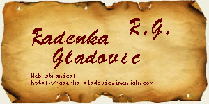 Radenka Gladović vizit kartica